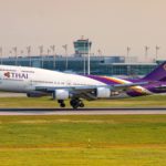 Thai Airways Boeing 747 airplane at Munich airport