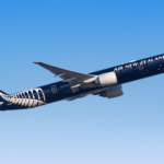 Air New Zealand Boeing 777-300ER airplane Frankfurt airport All Blacks special colors