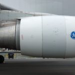 BERLIN - SEPTEMBER 14: Airplane engine Airbus A300-600ST (Super