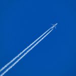 airplane in the blue sky