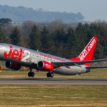 Jet2 Departing at Edinburgh Airport in Scotland