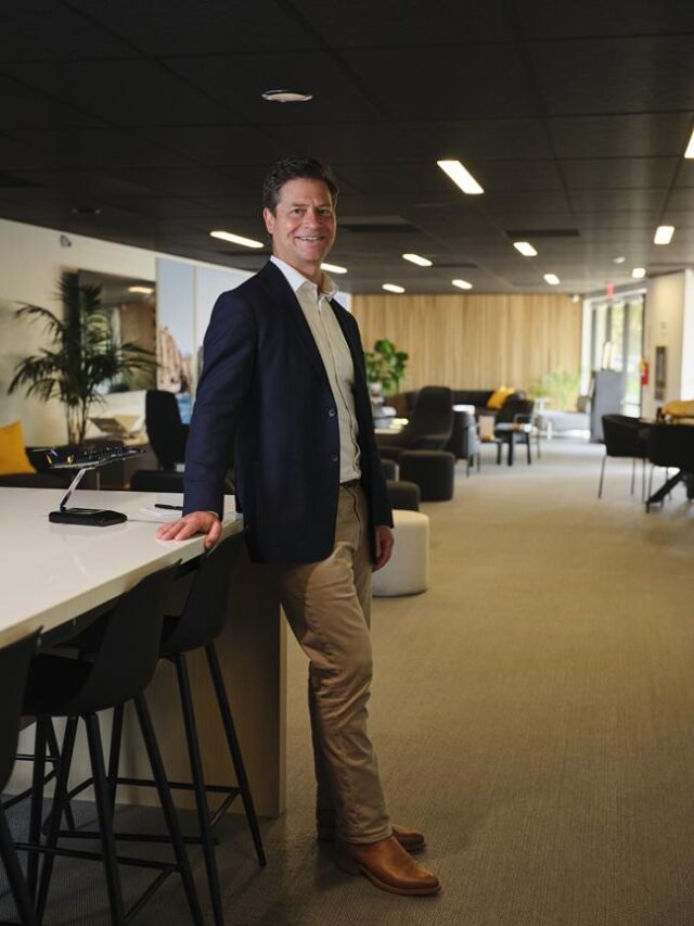 CEO of Aero, Ben Klein stood in an office environment