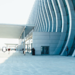 airport terminal building gate entrance and automatic glass door