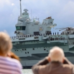 HMS Prince of Wales departs Portsmouth for the Eastern Seaboard of the USA