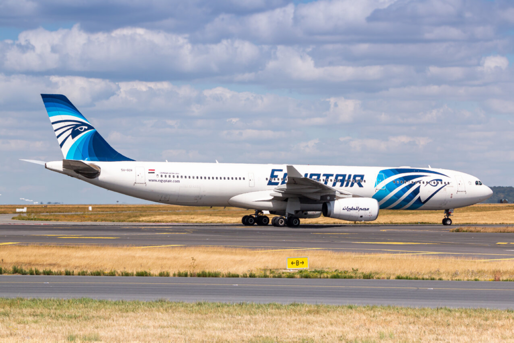 EgyptAir Airbus A330 airplane at Paris Charles de Gaulle