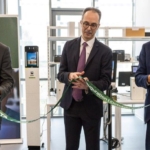 Ribbon cutting - Rene Rourel, CTO David Lavorel, CEO and Sergio Colella President Europe SITA