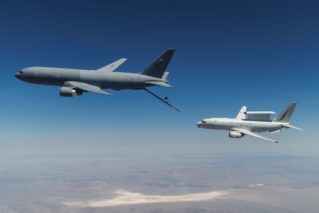 KC-46A and E-7A Conduct Historic Trilateral Test Flight