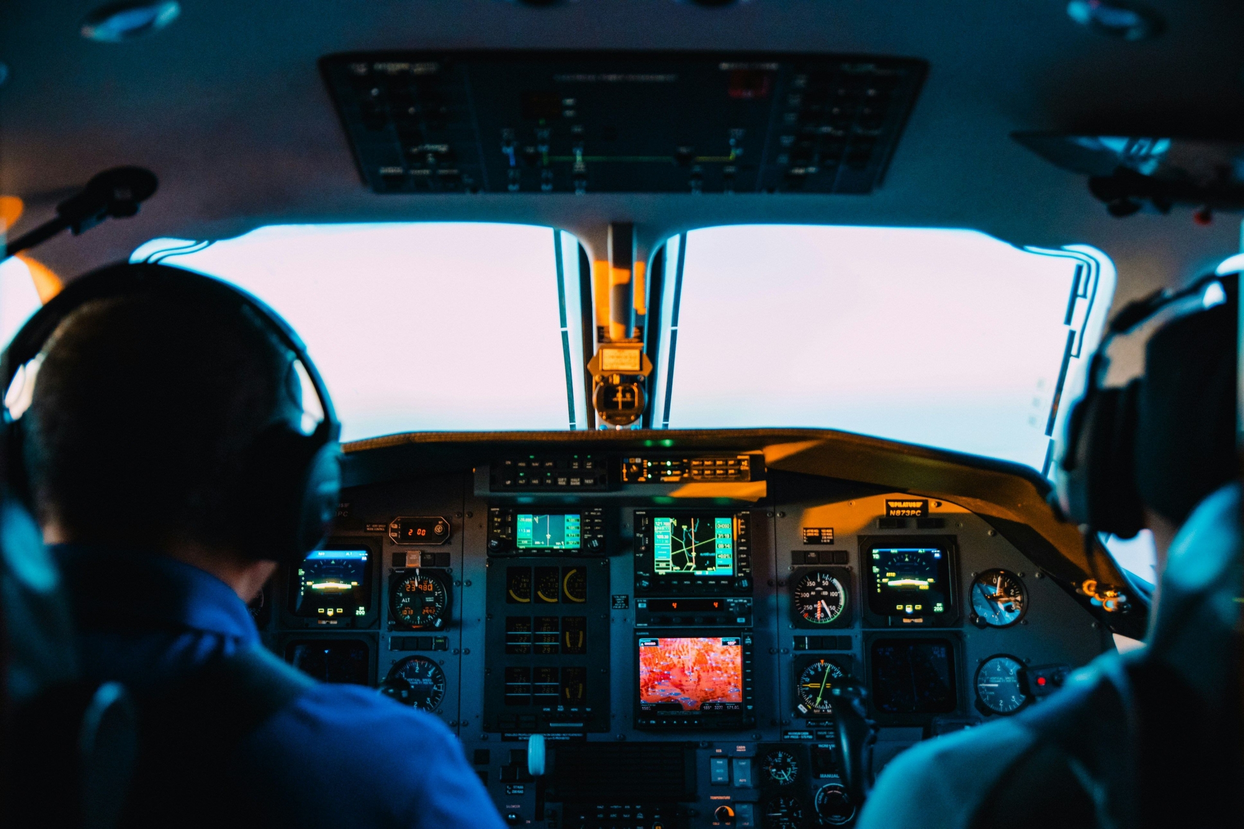 Air India pilots in the cockpit