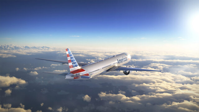 American Airlines aircraft in flight.