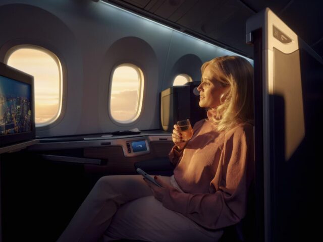 British Airways passenger in business class