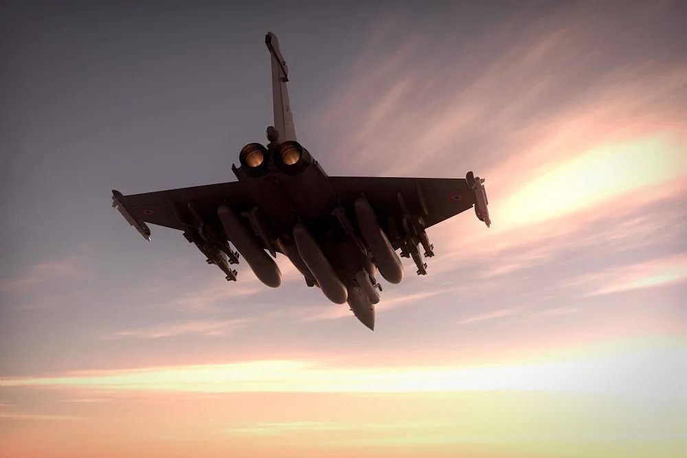 Dassault Rafale fighter jet flying