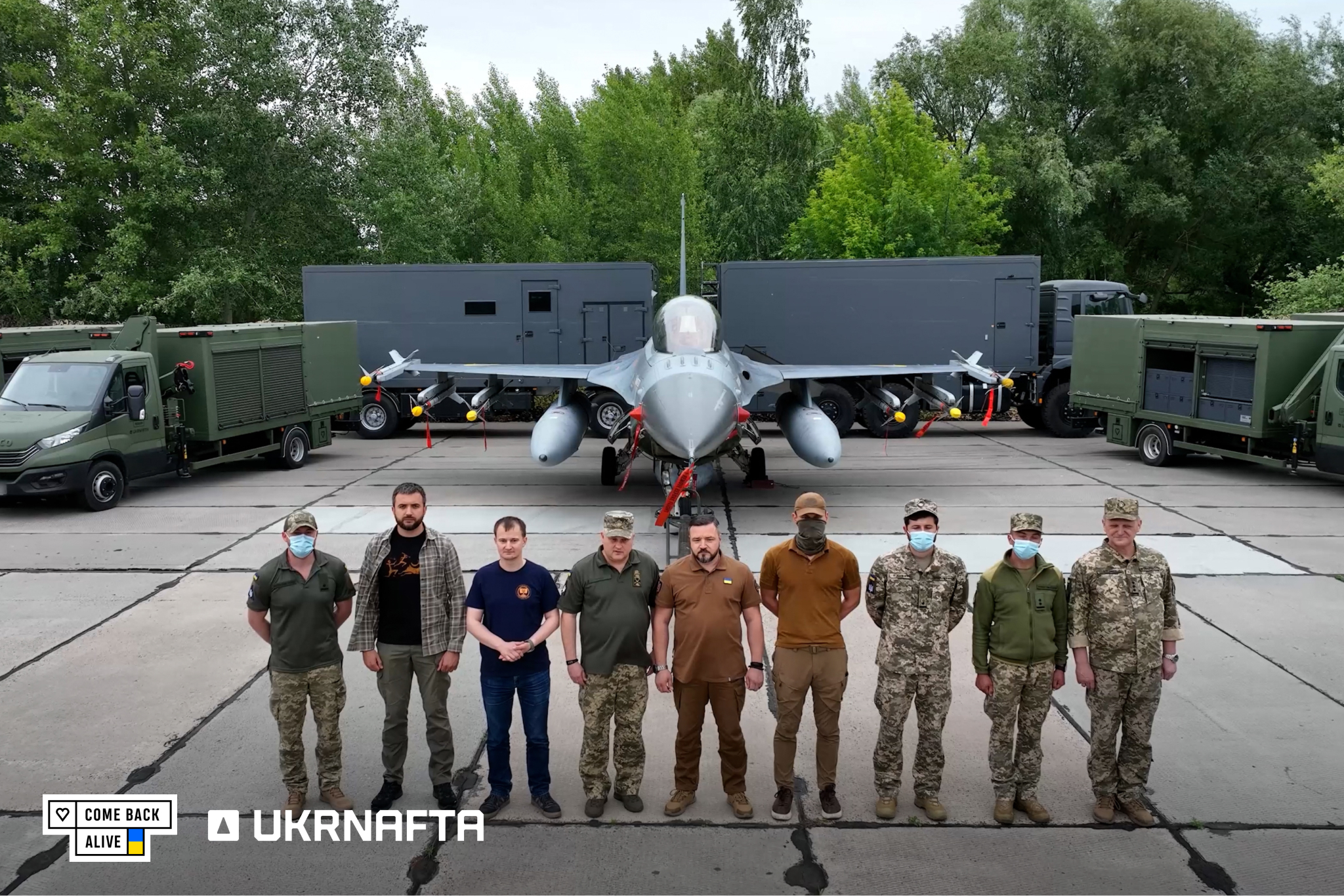 New mobile maintenance complex for Ukraine F-16 with president