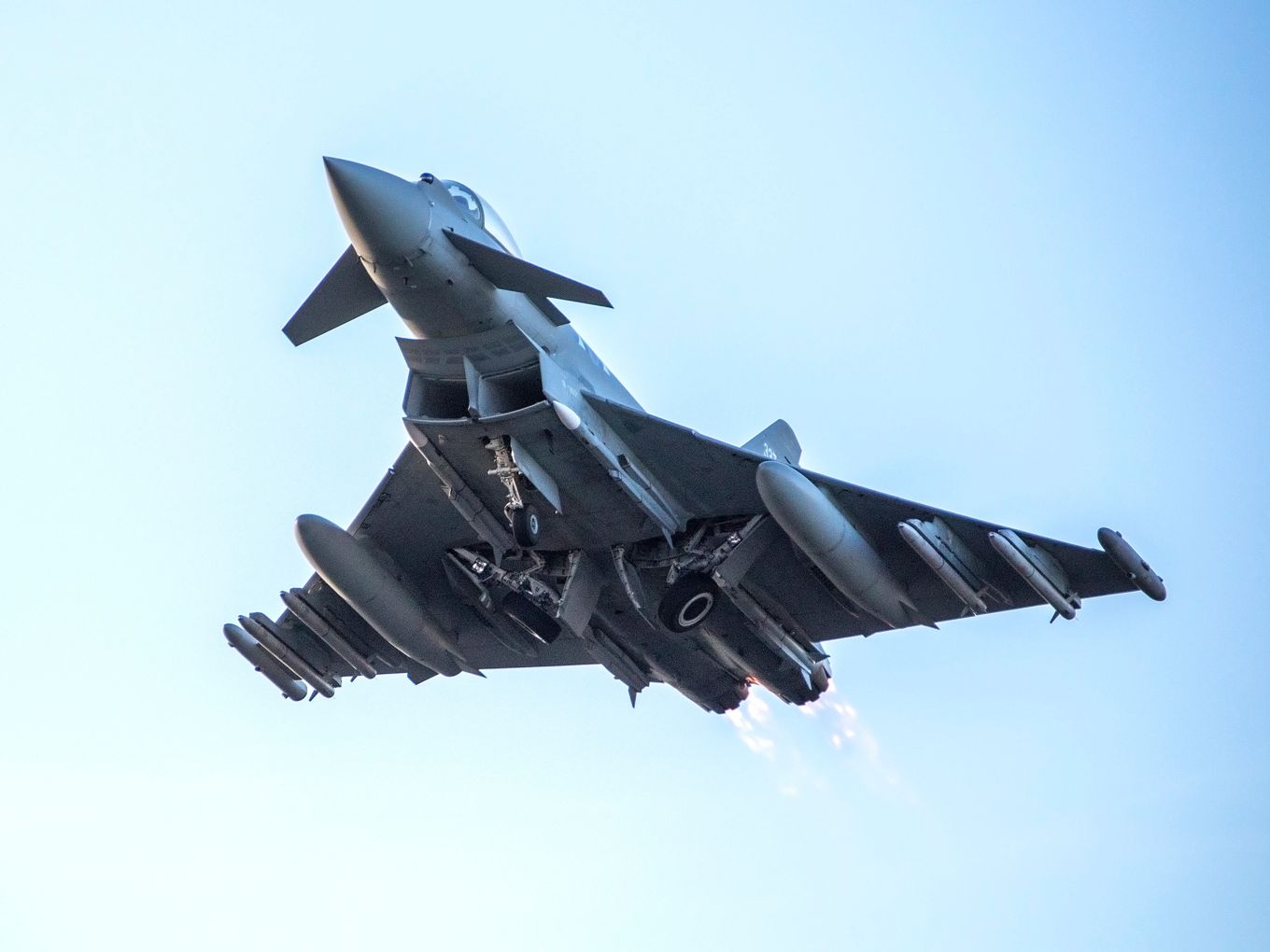 A eurofighter typhoon in flight