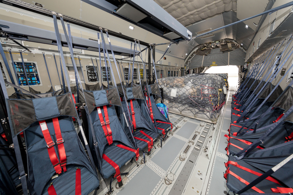 RAF A400m Atlas aircraft cargo bay.