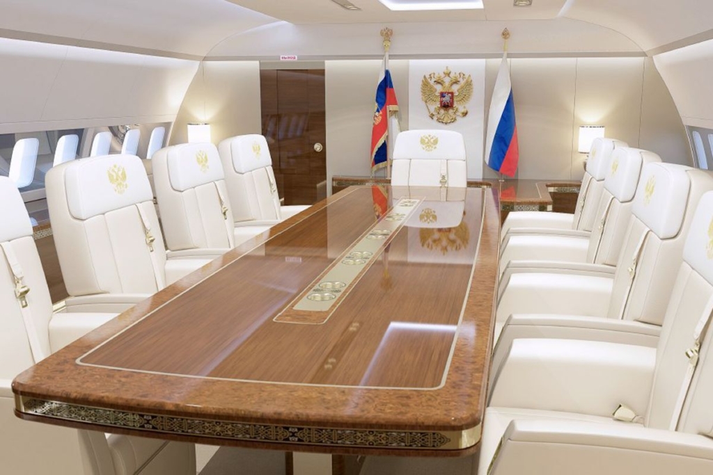 Meeting room in Russian Il-96-300PU presidential aircraft 