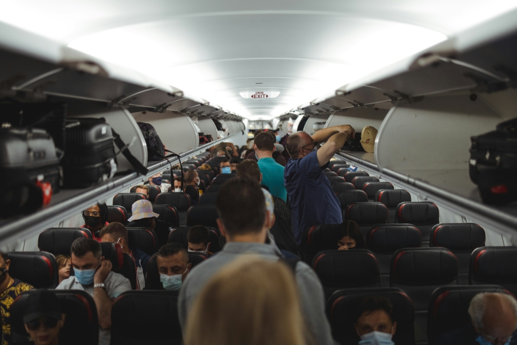 Passengers boarding a plane