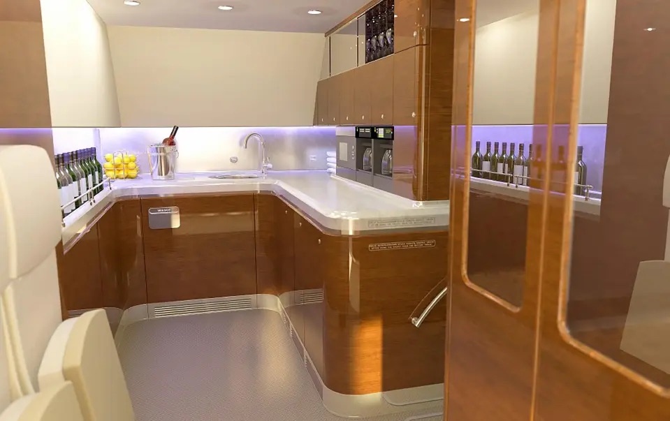 Putin presidential plane galley