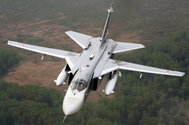 Sukhoi Su-24 fighter jet in flight