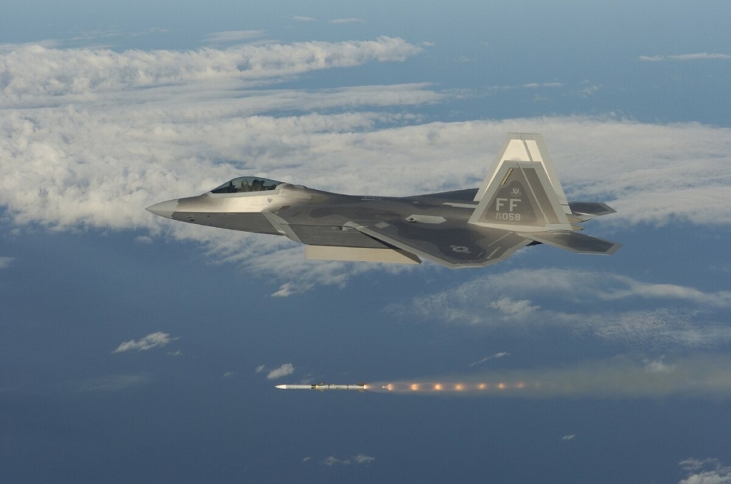 F-22 Raptor fires missile