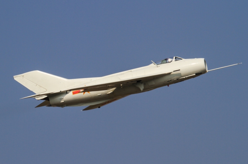 Shenyang J-6 fighter jet flying