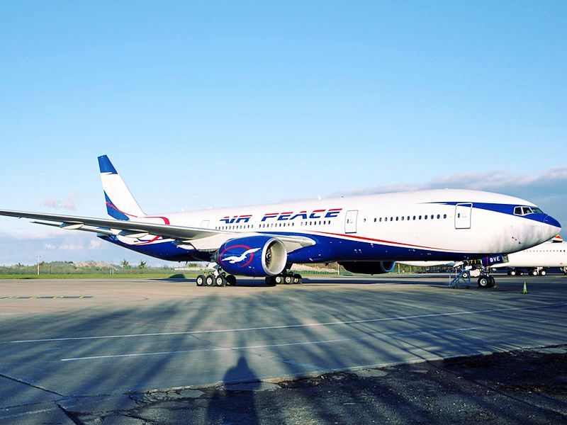 Air Peace Boeing 777 on the ground.