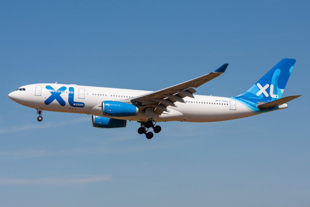 XL Airways France Airbus A330-200 with registration F-GSEU on final for Brussels Airport