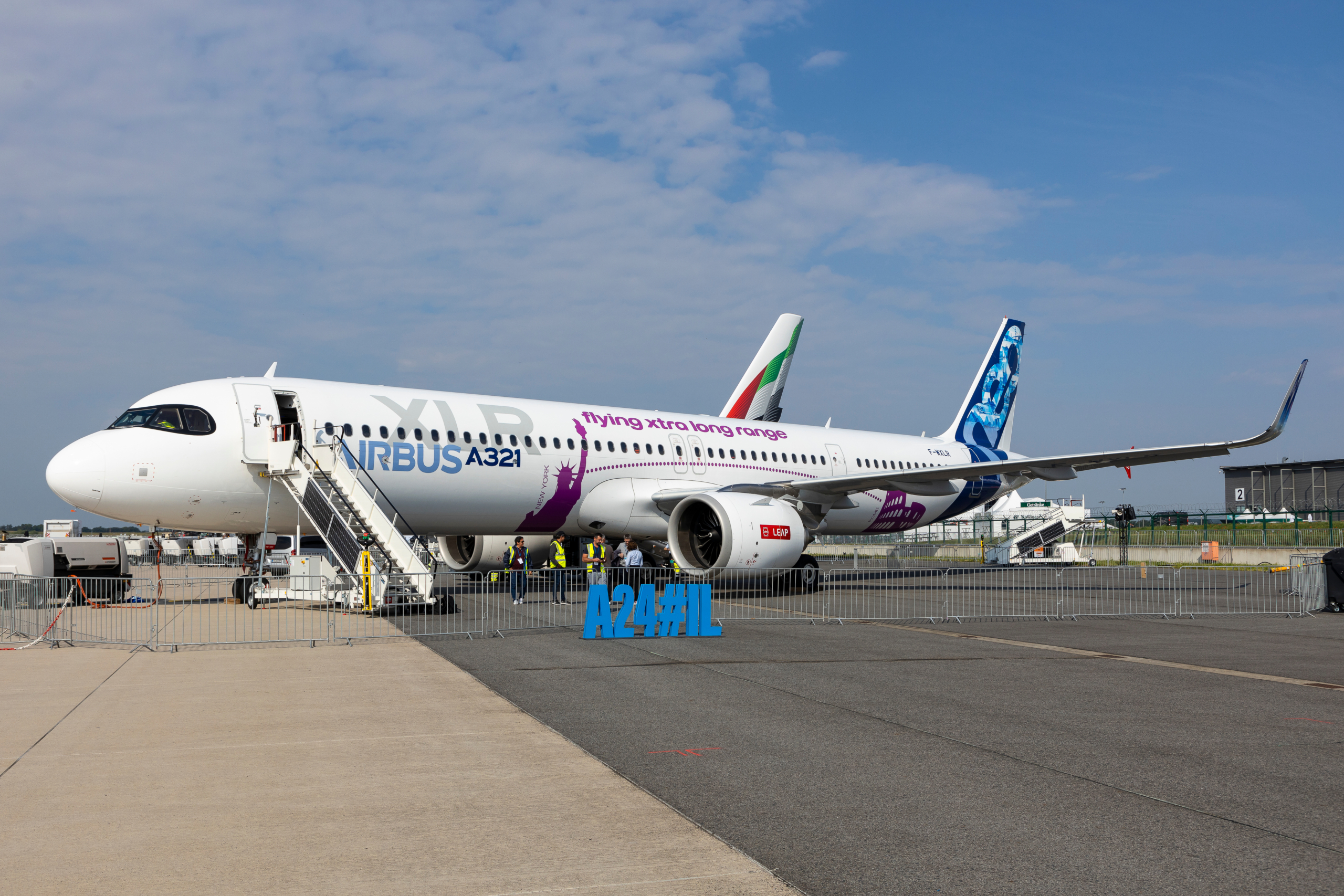 Airbus A321neo XLR displayed at aerospace exhibition ILA Berlin 2024