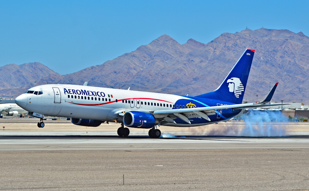 Aeromexico Boeing 737 at Las Vegas airport.