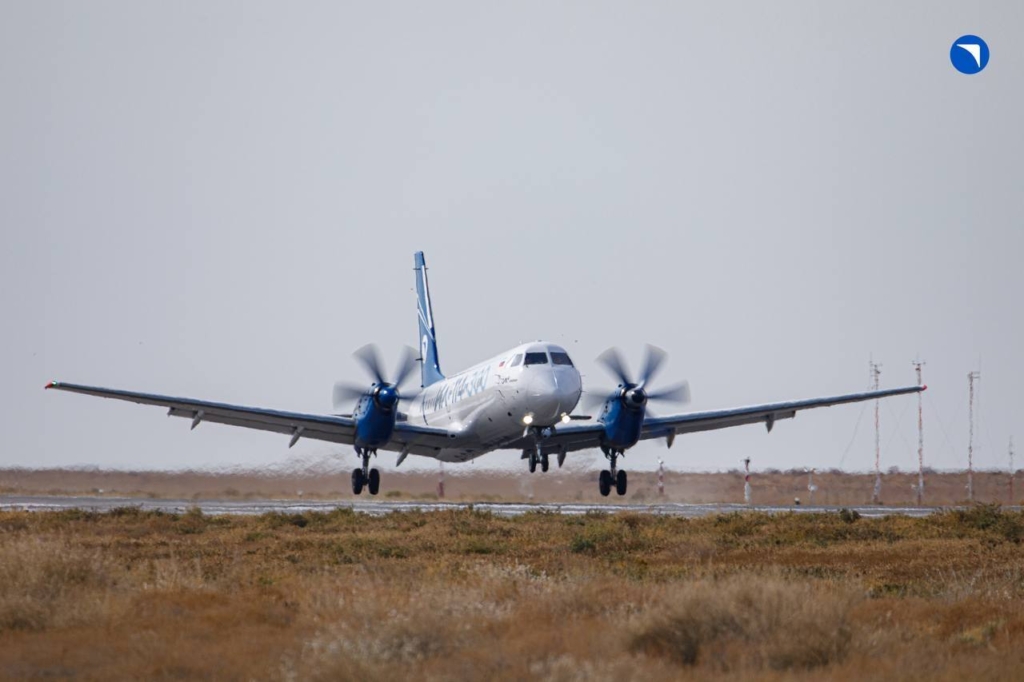 Russian Ilyushin Il-114-300 in flight testing and taking off