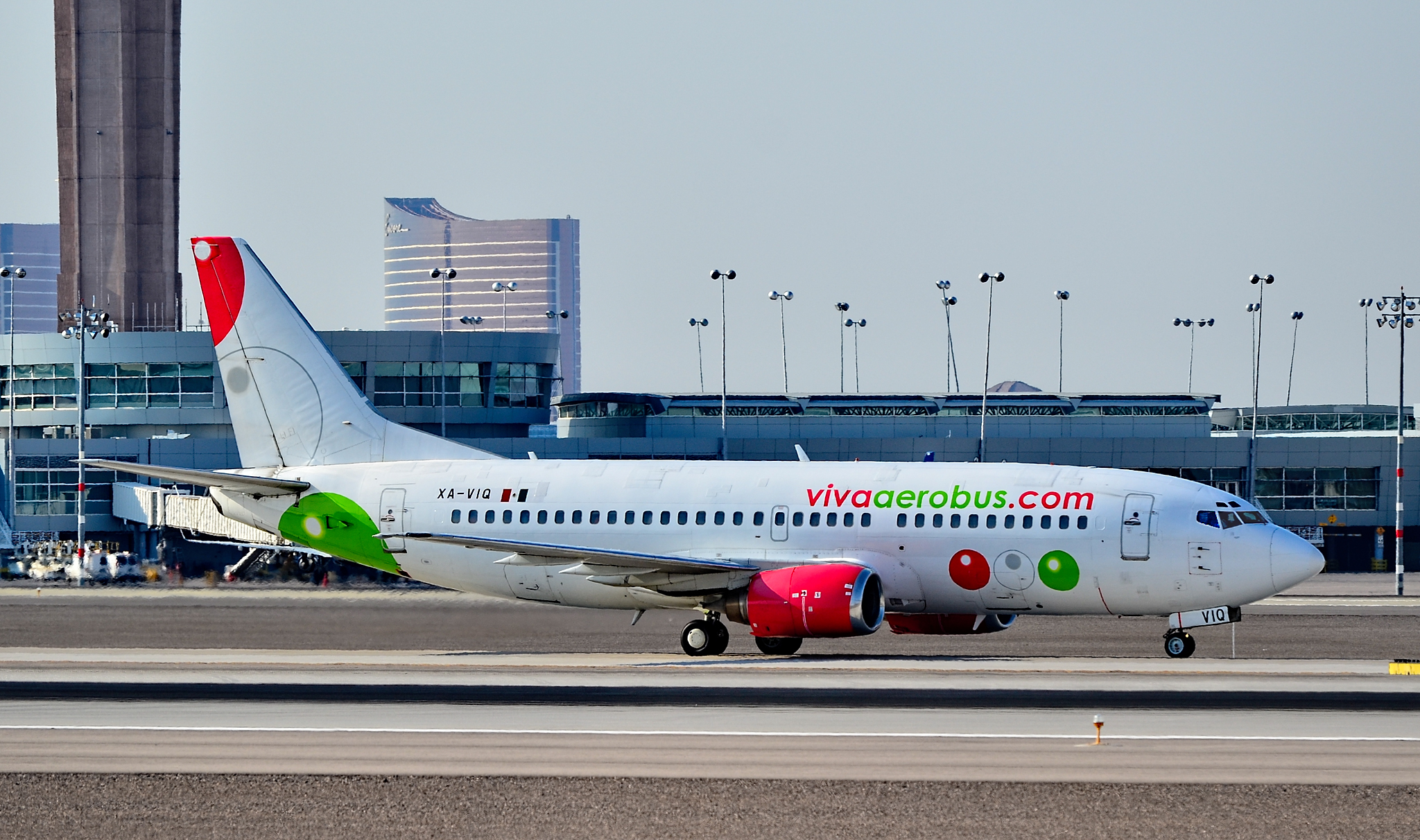 Viva Aerobus Boeing 737 at Las Vegas airport.
