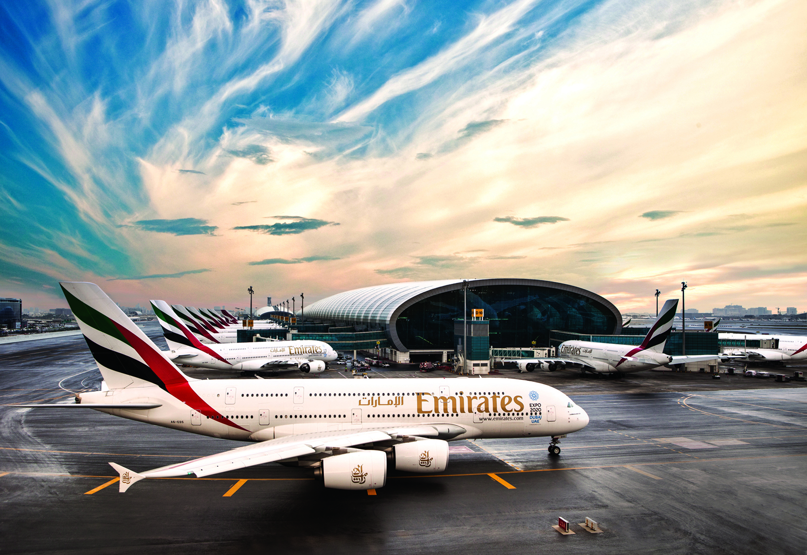 Emirates aircraft at Dubai Airport