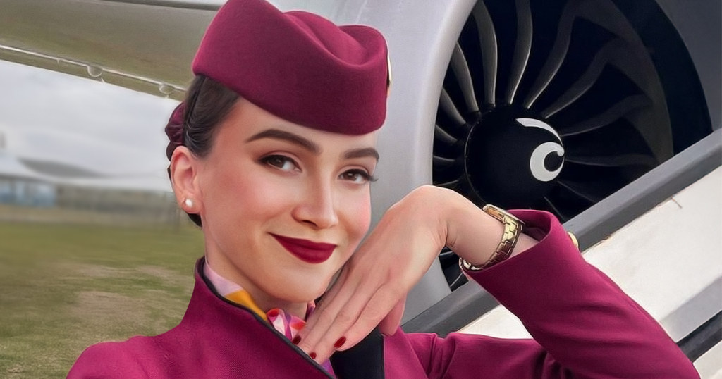 Qatar Airways Sama AI flight attendant