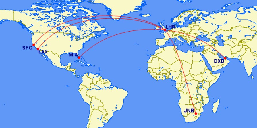 British Airways A380 routes