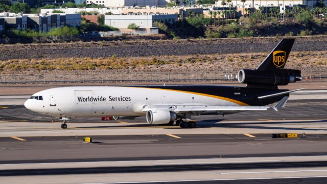 UPS McDonnell Douglas MD-11F N259UP departure from Phoenix Sky Harbor Intl. Airport.