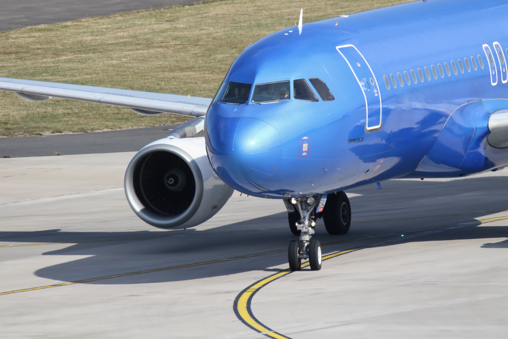 airplane on taxi way