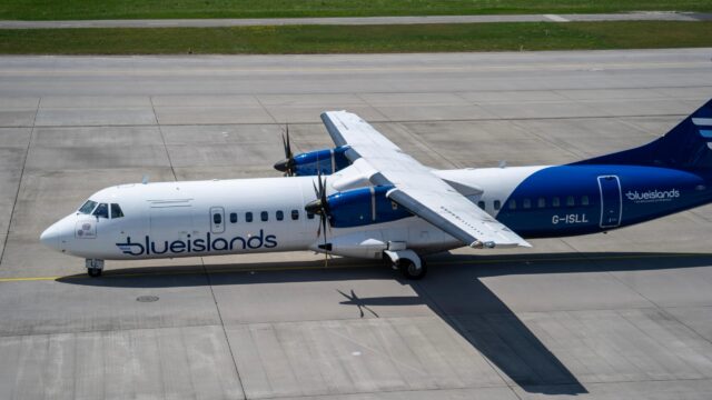 Blue Islands ATR 72-500 taxiing at ZRH Zurich international airport