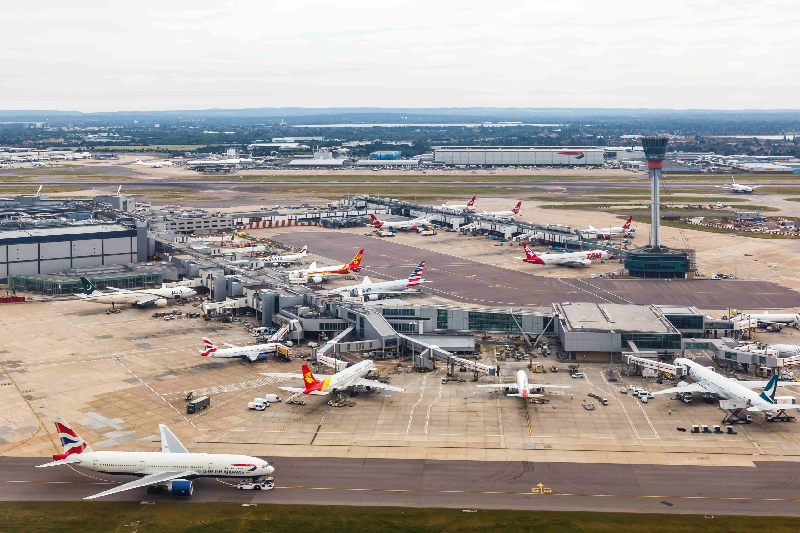 London Heathrow Airport British Airways aircraft parked