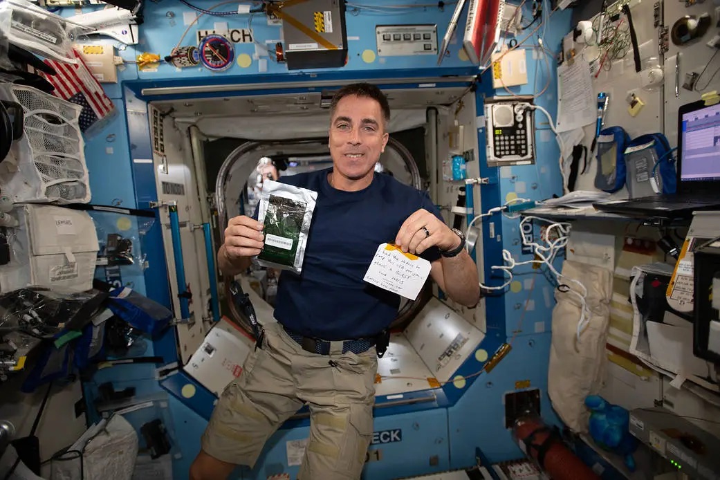 Astronaut with Space Food from nasa