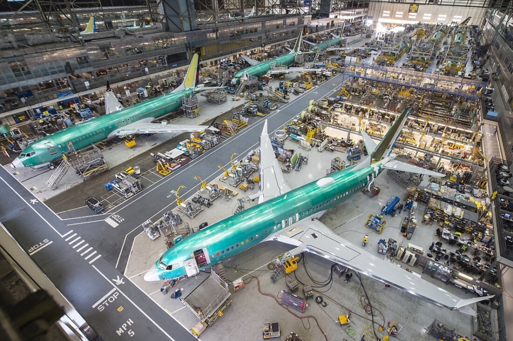 Boeing 737 MAX aircraft under construction