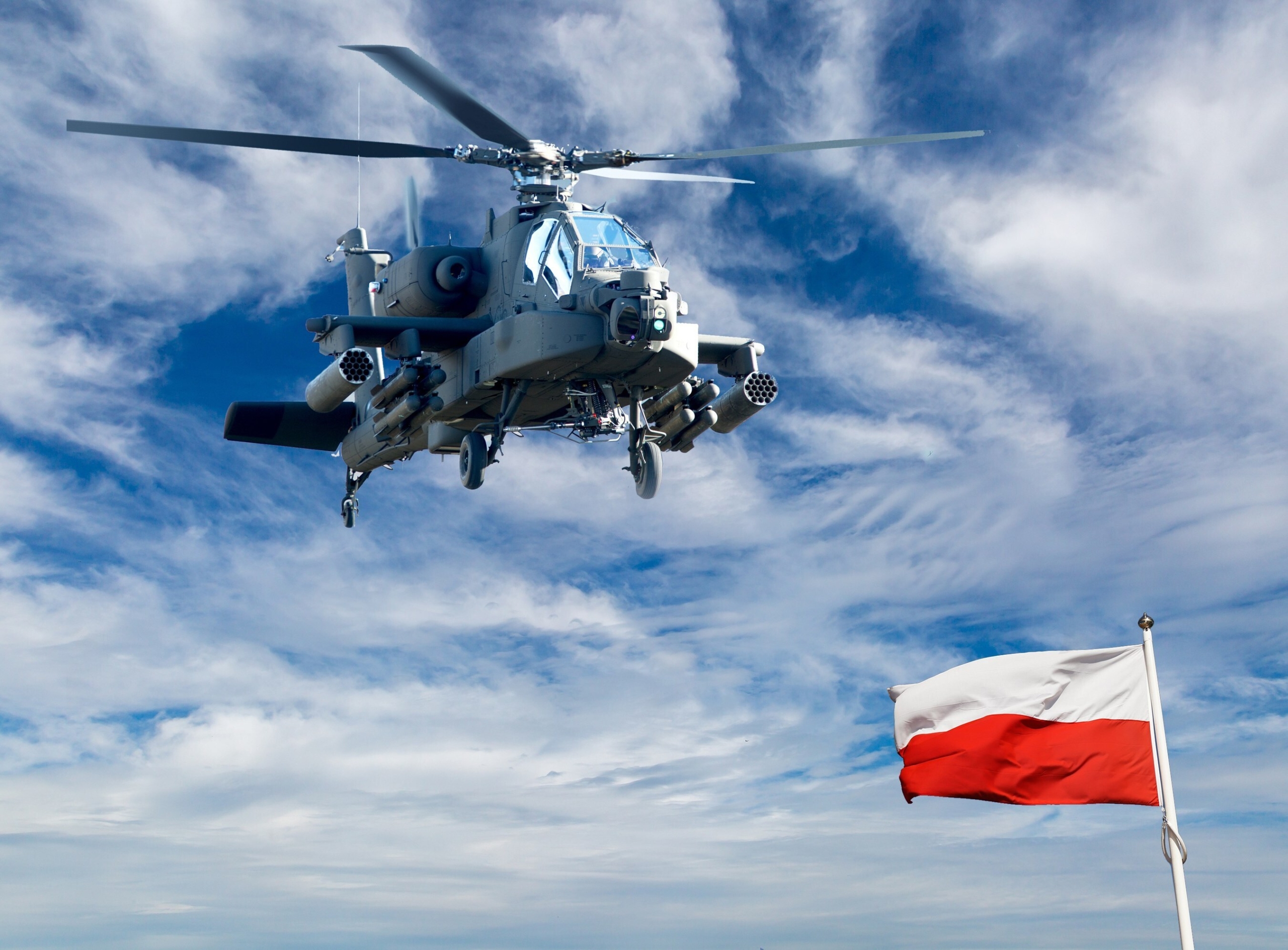 Boeing AH-64 Apache with Polish flag