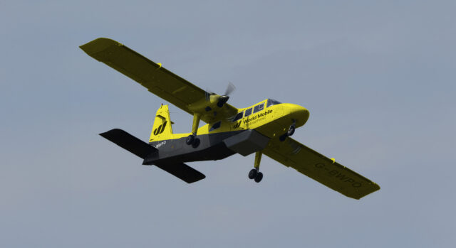 Britten-Norman BN2T-4S Islander with World Mobile Stratospheric livery and antenna system