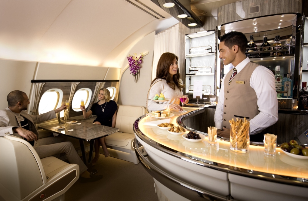 Emirates A380 onboard lounge