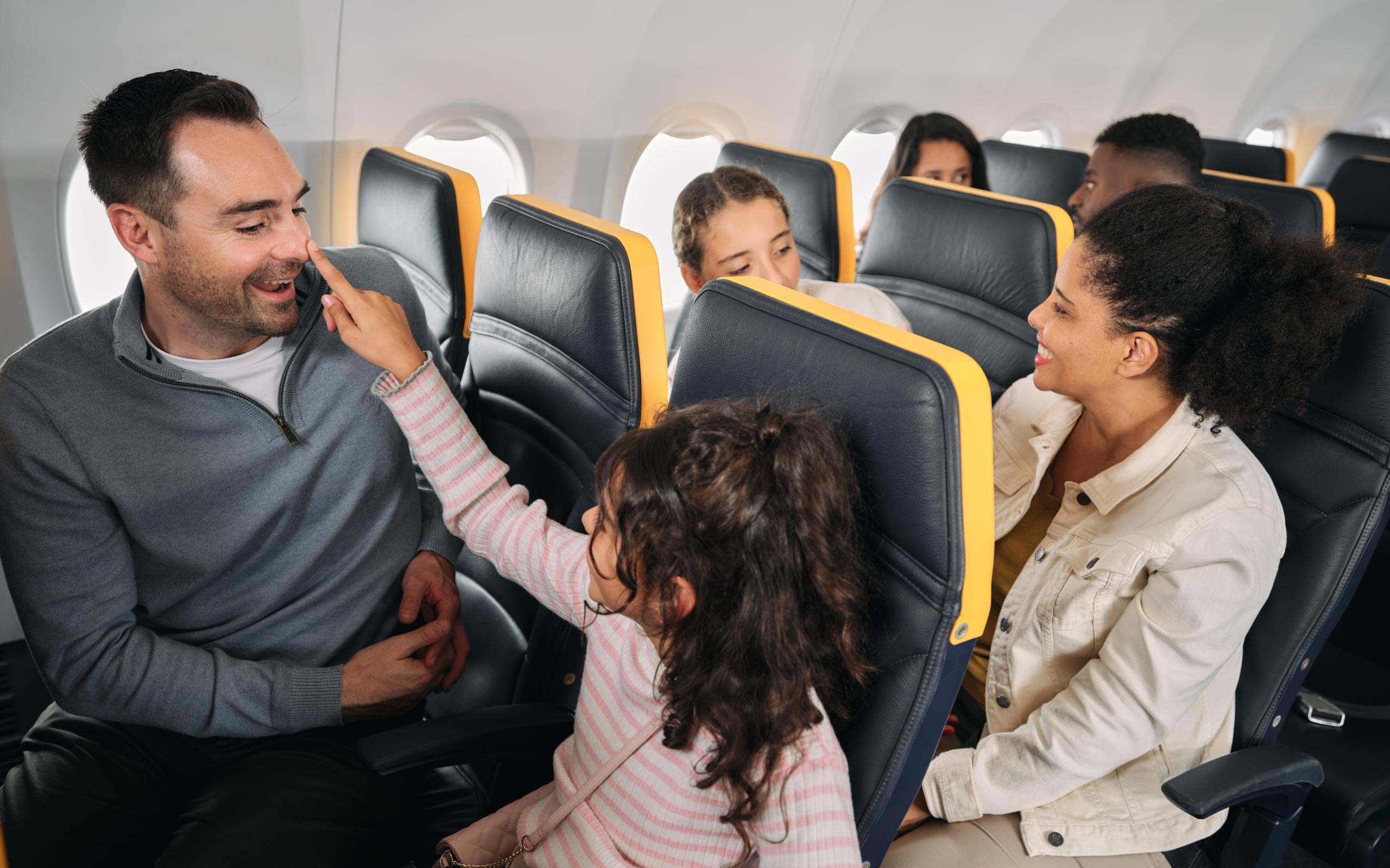 Family on a Ryanair flight