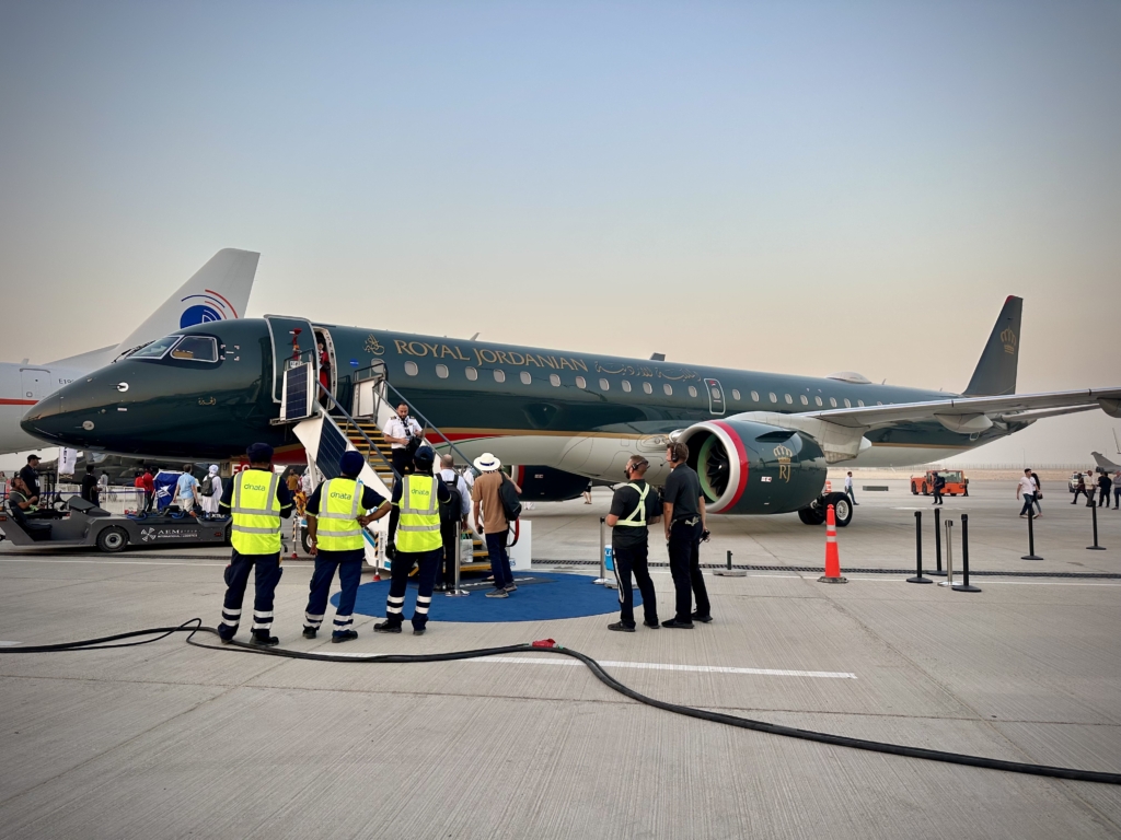 Royal Jordanian Embraer E2 at Dubai Airshow