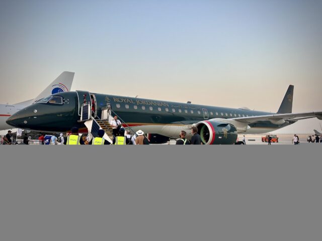 Royal Jordanian Embraer E2 at Dubai Airshow