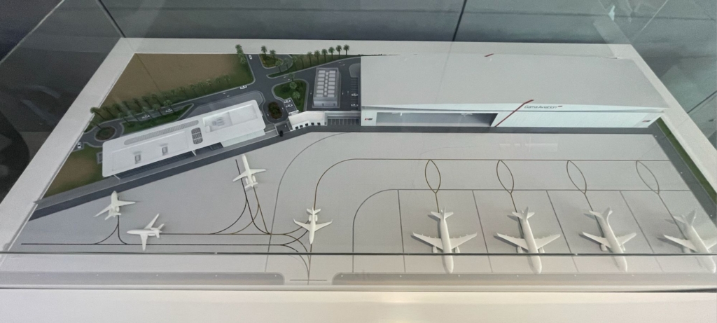 Model of Gama Aviation's Business Aviation Centre