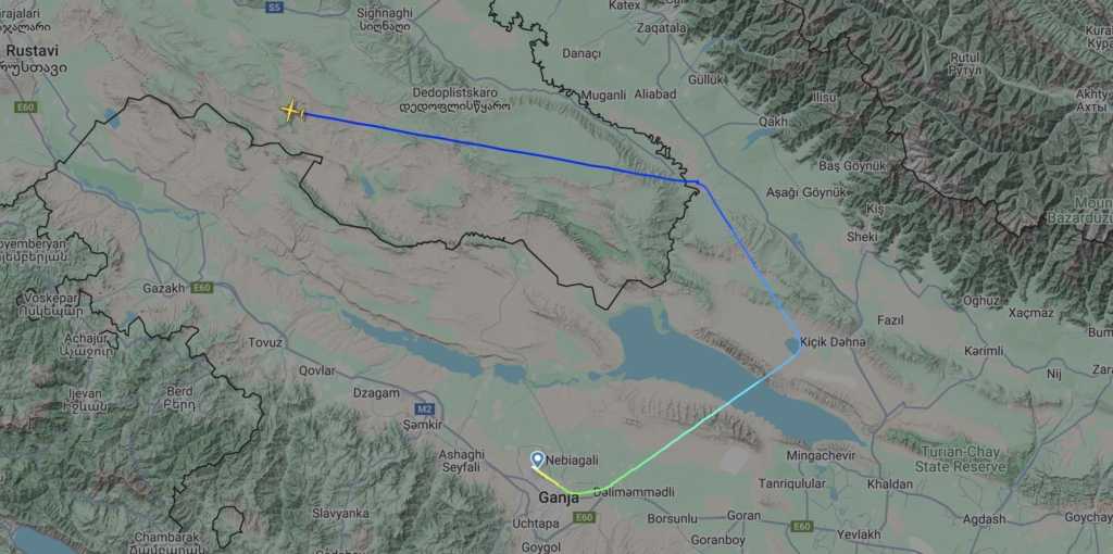 Turkish Air Force C-130 crash flight path