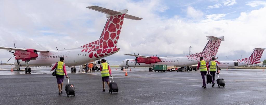 Jambojet crew walking to their aircraft