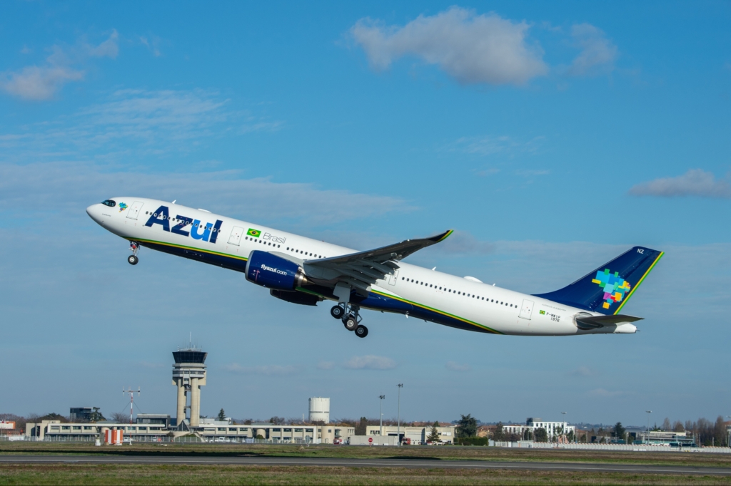 Azul airline Airbus A330neo aircraft taking off
