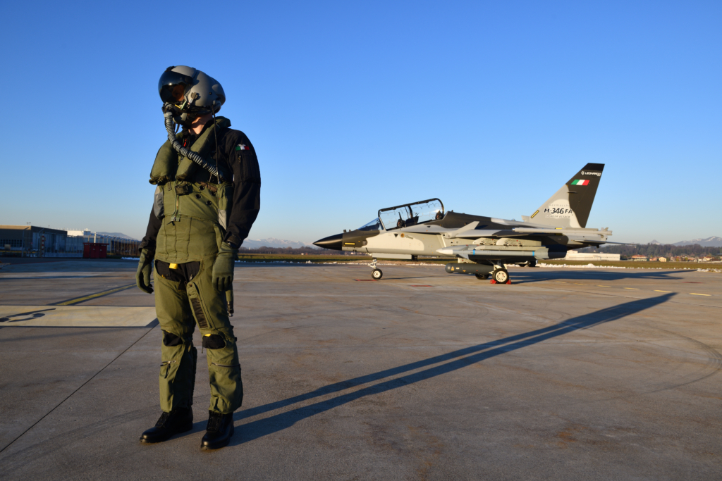 Leonardo M-346FA and pilot